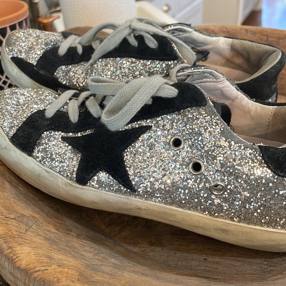 Golden Goose DB distressed glitter sneakers size 37 - Picture 3 of 5